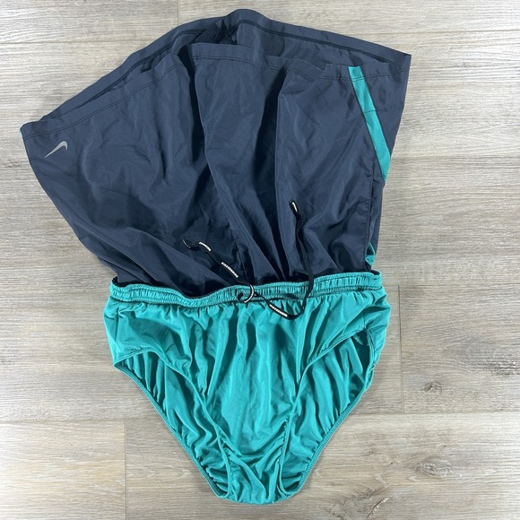 Men's Nike DriFit XL 5" Dark Grey/Teal Side Stripe Running Brief Lined Shorts - Picture 6 of 12